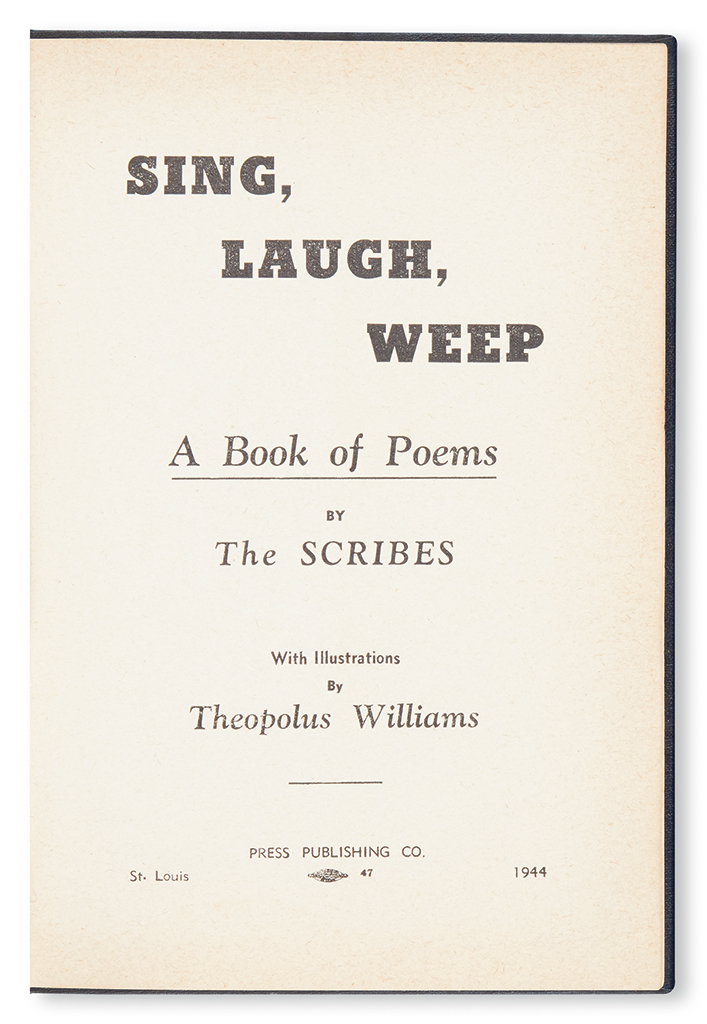 (LITERATURE AND POETRY.) EDMUNDS, ALTA, EDITOR. Sing, Laugh, Weep, a Book of Poems by the Scribes.